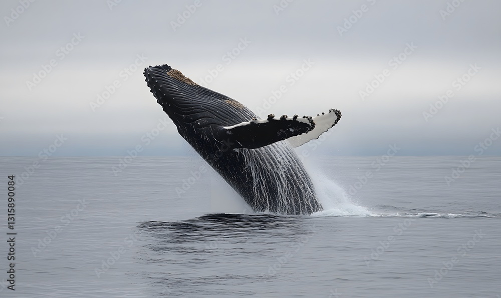 Fototapeta premium a humpback whale breaching, Generative AI