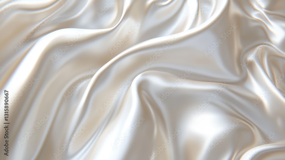 A flowing elegant fabric of pearlescent white color A flowing elegant fabric of pearlescent white color