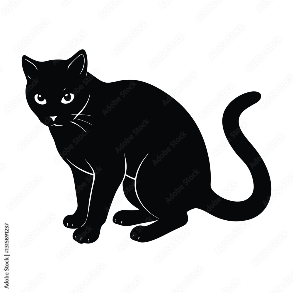 Cat Crouched Low, Stalking Its Target in Stealth Cat Crouched Low, Stalking Its Target in Stealth
