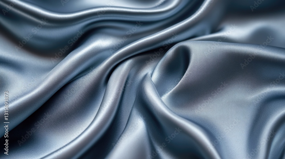 Obraz premium A photograph showing beautiful flowing silky fabric in blue hues