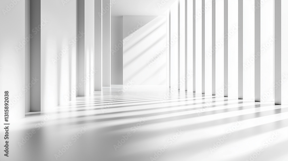 Obraz premium Minimalist white industrial texture with gradient lighting, embodying modern simplicity and clean aesthetics.