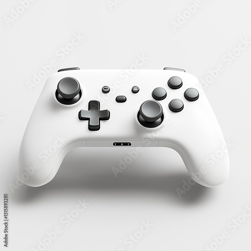 Obraz na płótnie Modern White Gaming Controller for Video Game Consoles and PC Gaming w salonie