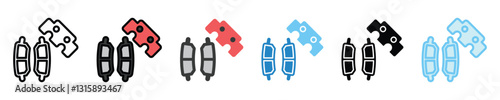 Brake Pads multi style icons set. use for modern concept, print, UI, UX kit, web and app development. Vector EPS 10, related to car service, auto garage, car spare part.