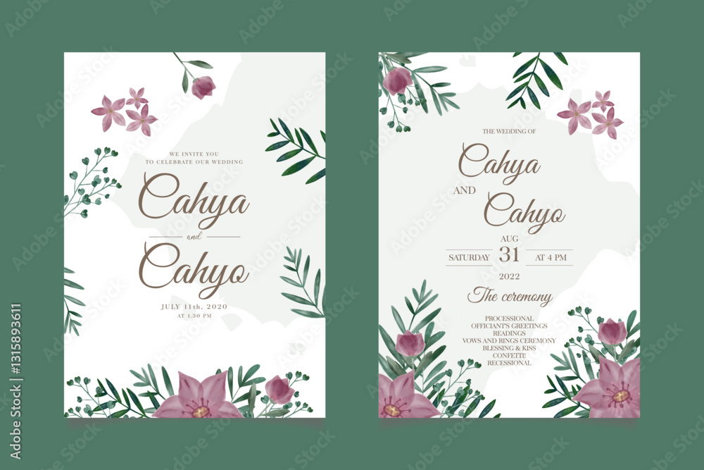 Obraz premium Floral Wedding Invitation Design