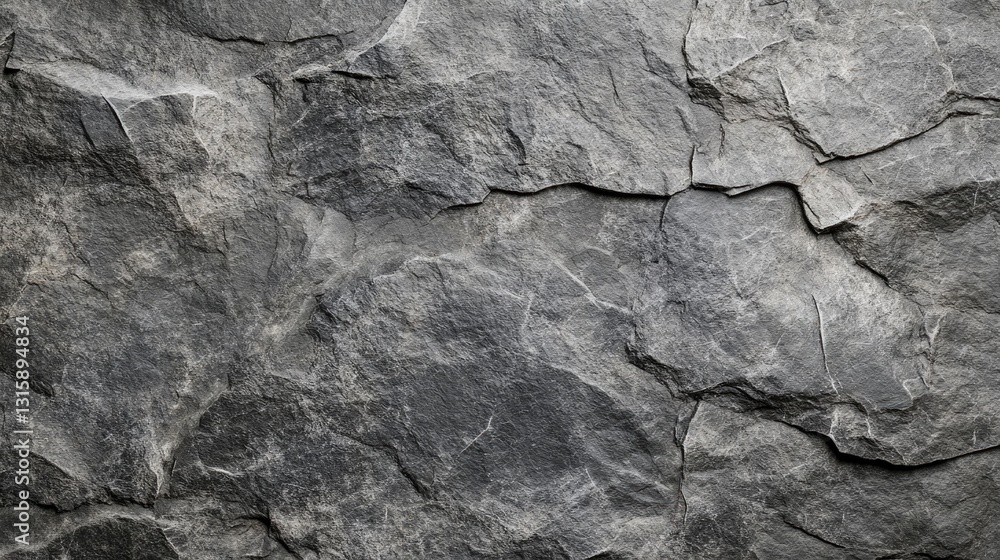 Fototapeta premium An abstract close up of layered grey natural rock surface