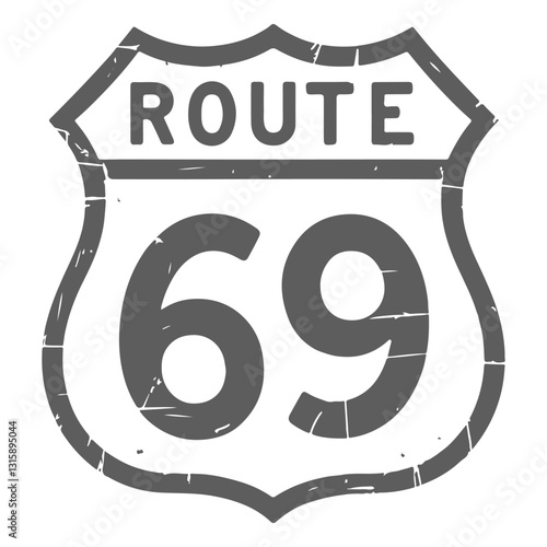 Vintage Route 66 Sign – Classic American Highway Road Sign Illustration