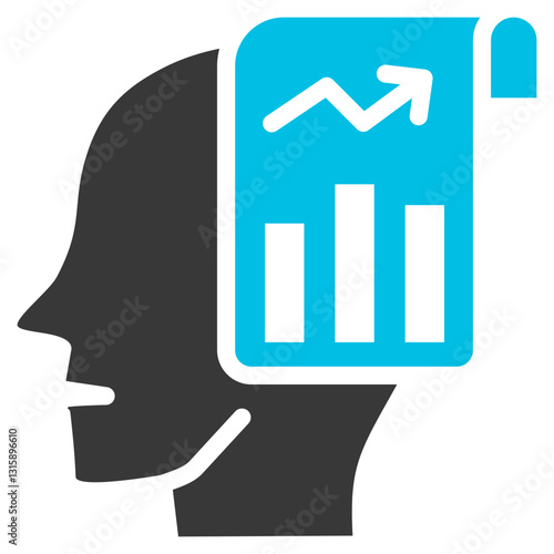 Analytical Skill Glyph Blue Grey Icon
