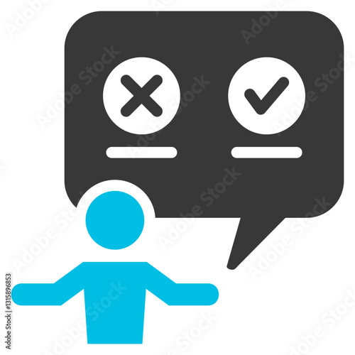 Decision Making Glyph Blue Grey Icon