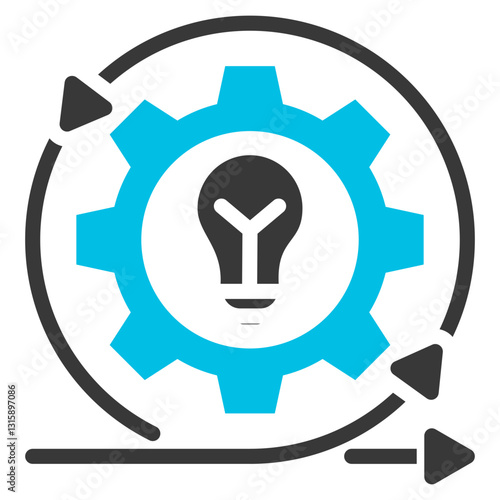 Learning Agility Glyph Blue Grey Icon