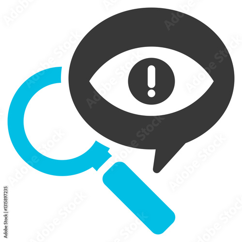 Attention To Detail Glyph Blue Grey Icon