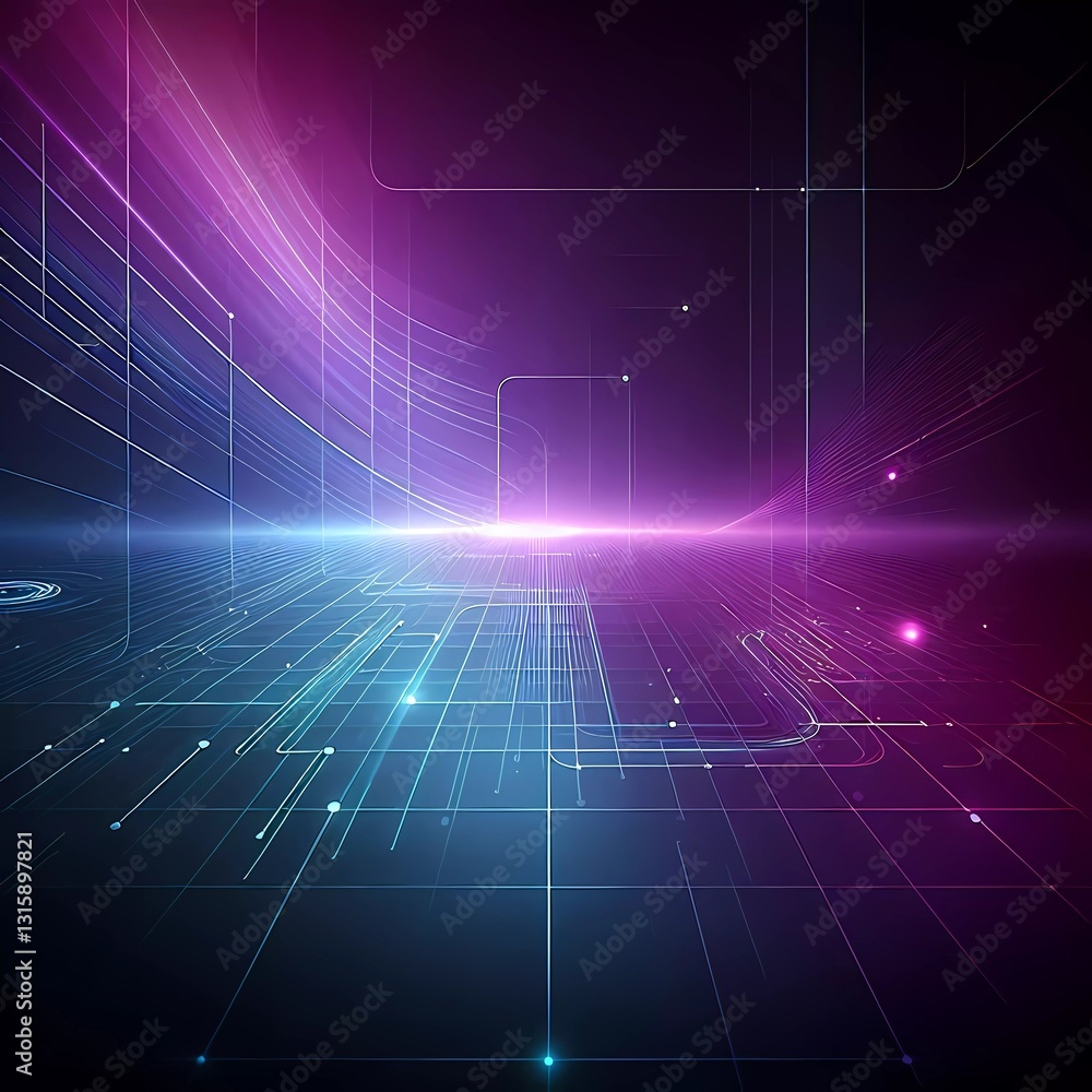 Obraz premium Abstract minimalist futuristic visualization artificial intelligence diversity digital sci-fi luxury modern smooth gradient pattern background 