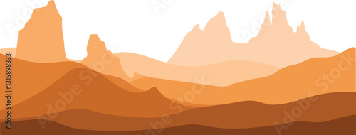 Desert Hill Landscape Illustration Vector