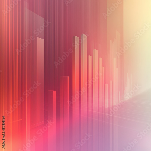 Wallpaper Mural Abstract Gradient Financial Chart Background with Vertical Bar Graph Torontodigital.ca