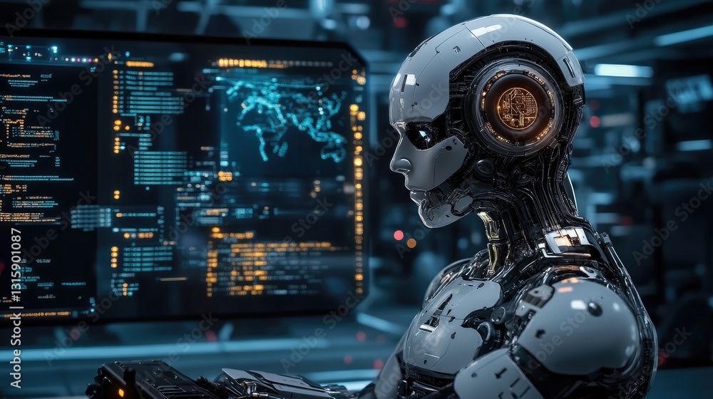 Fototapeta premium AI-powered governance tool preventing misuse of artificial intelligence systems.