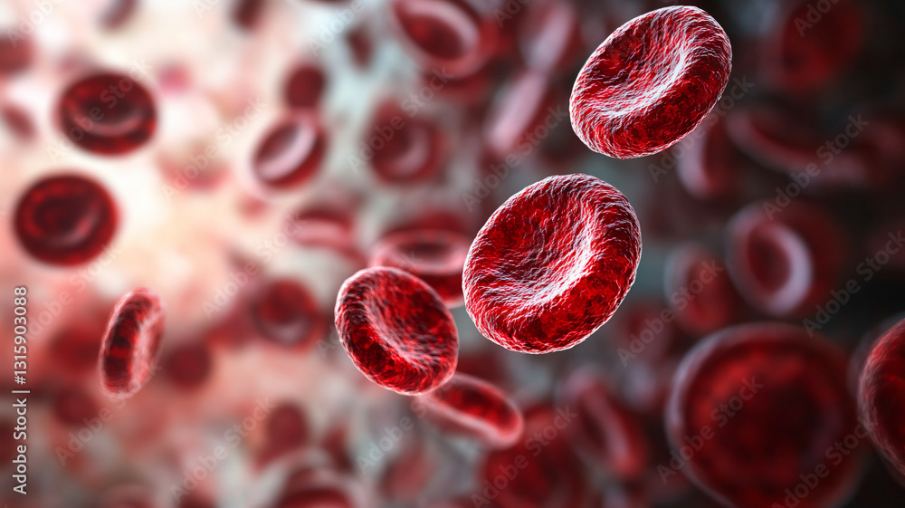 Fototapeta premium Biological Evolution. The Journey of a Red Blood Cell, plasma, red blood cells, medicine, medical, science, people, cell, human, illustration, biology, research, therapy, life, dna, growth.