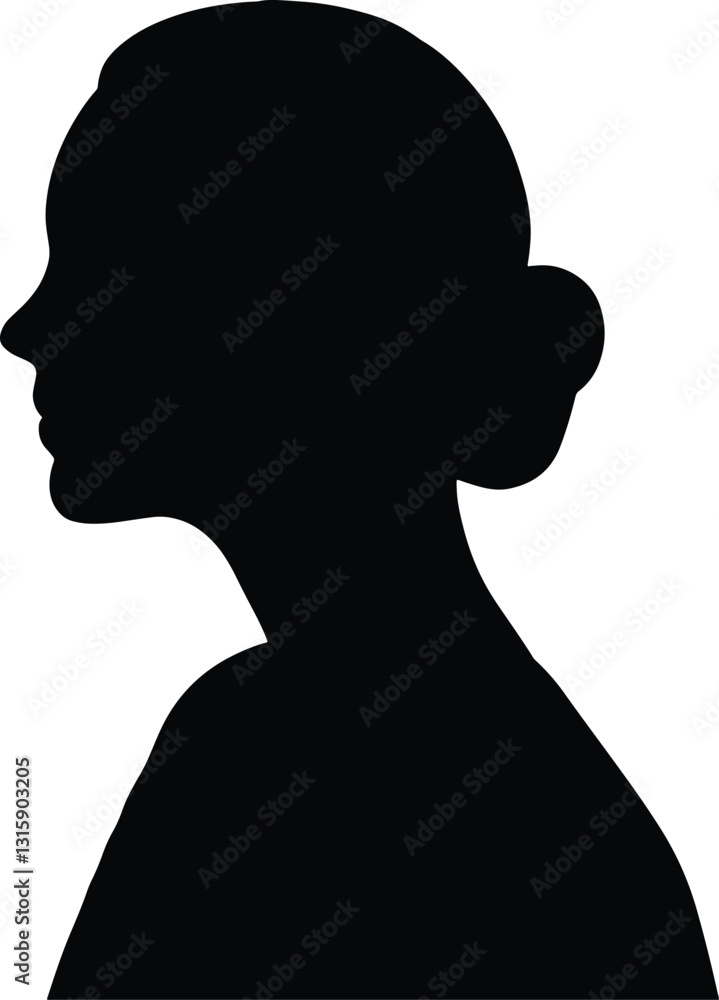 An Elegant female silhouette illustrations in profile, perfect for design, branding, and Women's Day.