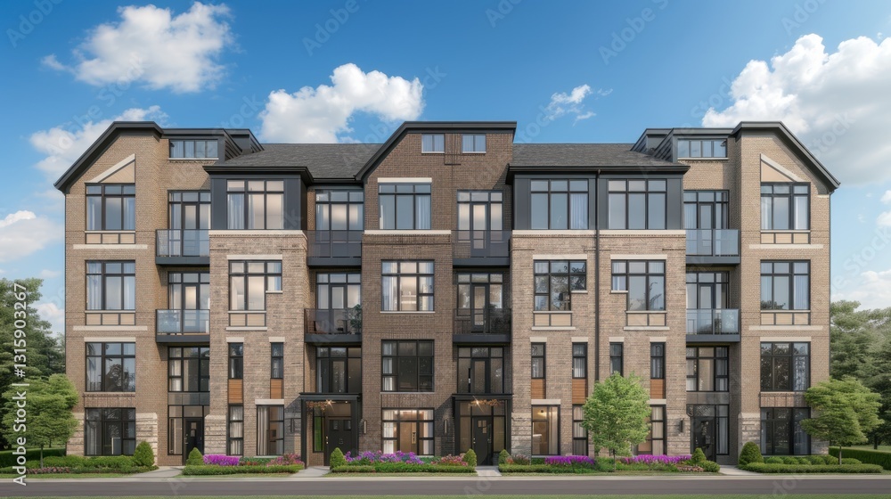 Fototapeta premium view of the house decorated with plants