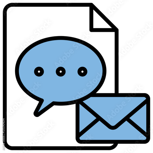 Written Communication Blue Black Icon