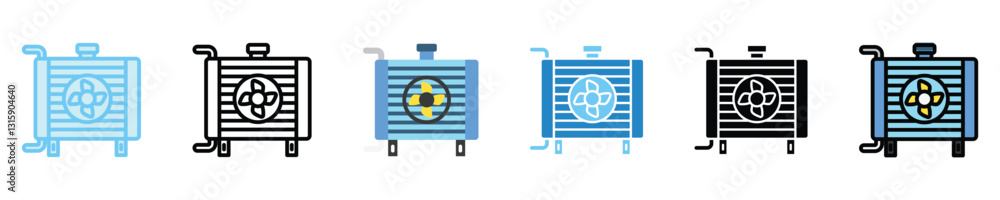 Radiator multi style icons set. use for modern concept, print, UI, UX kit, web and app development. Vector EPS 10, related to car service, auto garage, car spare part. Radiator multi style icons set. use for modern concept, print, UI, UX kit, web and app development. Vector EPS 10, related to car service, auto garage, car spare part.