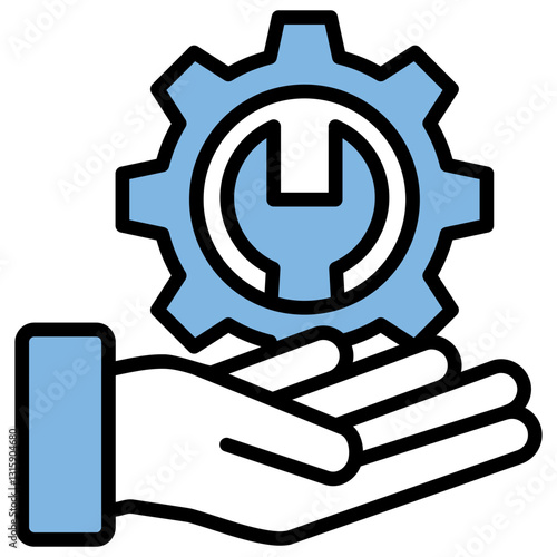 Technical Skill Blue Black Icon