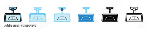 Rear View Mirror multi style icons set. use for modern concept, print, UI, UX kit, web and app development. Vector EPS 10, related to car service, auto garage, car spare part.