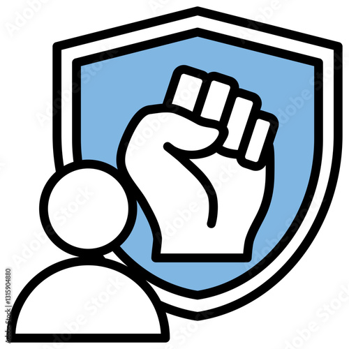 Assertiveness Blue Black Icon