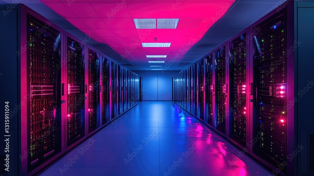 Fototapeta premium Quantum-hybrid computing setup accelerating complex calculations.