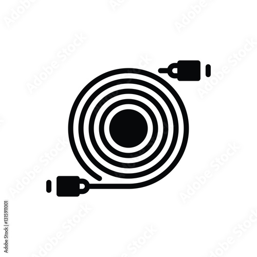 Black solid icon for cable