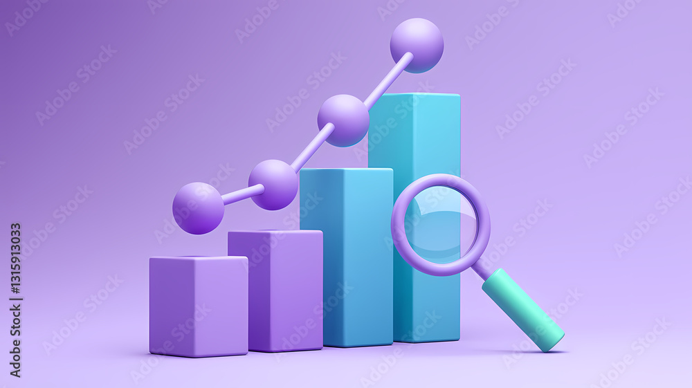 3D Render of Bar Graph with Line Graph and Magnifying Glass – Business Analytics, Data Visualization, Financial Growth, Market Research 3D Render of Bar Graph with Line Graph and Magnifying Glass – Business Analytics, Data Visualization, Financial Growth, Market Research
