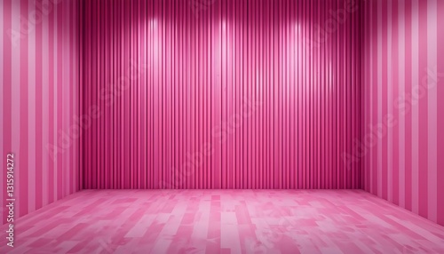  Elegant Candy Pink Striped Background: A Minimalist Studio Backdrop with Open Space for Custom Designs