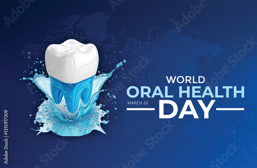 World Oral Health day is observed every year in March 20 Holiday poster card background