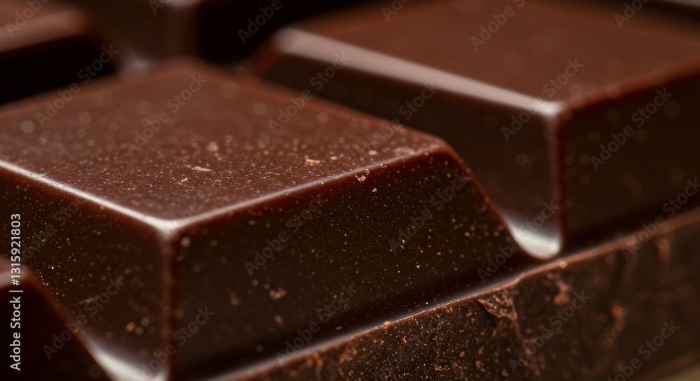 High-resolution closeup of dark chunky chocolate, highlighting its intricate details and irresistible appeal, great for advertising or editorial use High-resolution closeup of dark chunky chocolate, highlighting its intricate details and irresistible appeal, great for advertising or editorial use