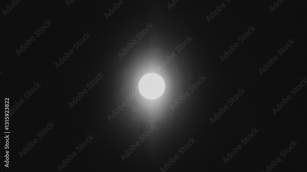 Bright White Light Orb in Dark Background Bright White Light Orb in Dark Background