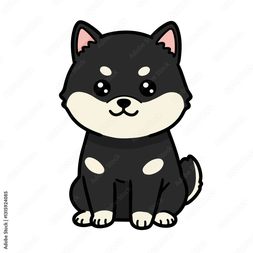Fototapeta premium Baby Black Shiba Inu