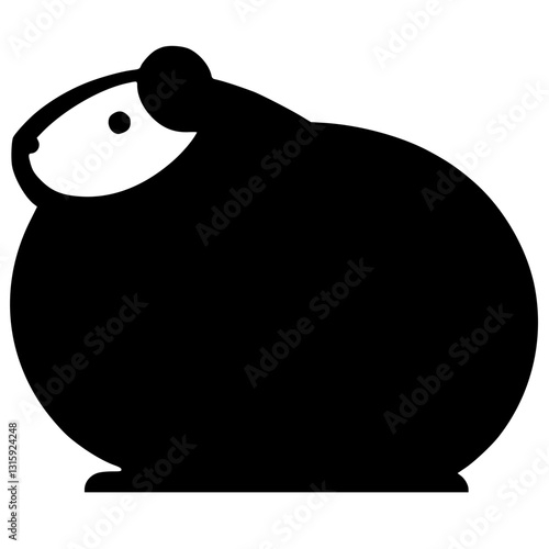 Silhouette of a fat guinea pig