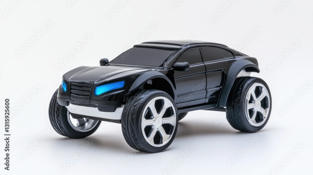 Close-up of a remote-controlled car toy set, captured with clarity and precision, set against a white background for easy integration into designs Close-up of a remote-controlled car toy set, captured with clarity and precision, set against a white background for easy integration into designs