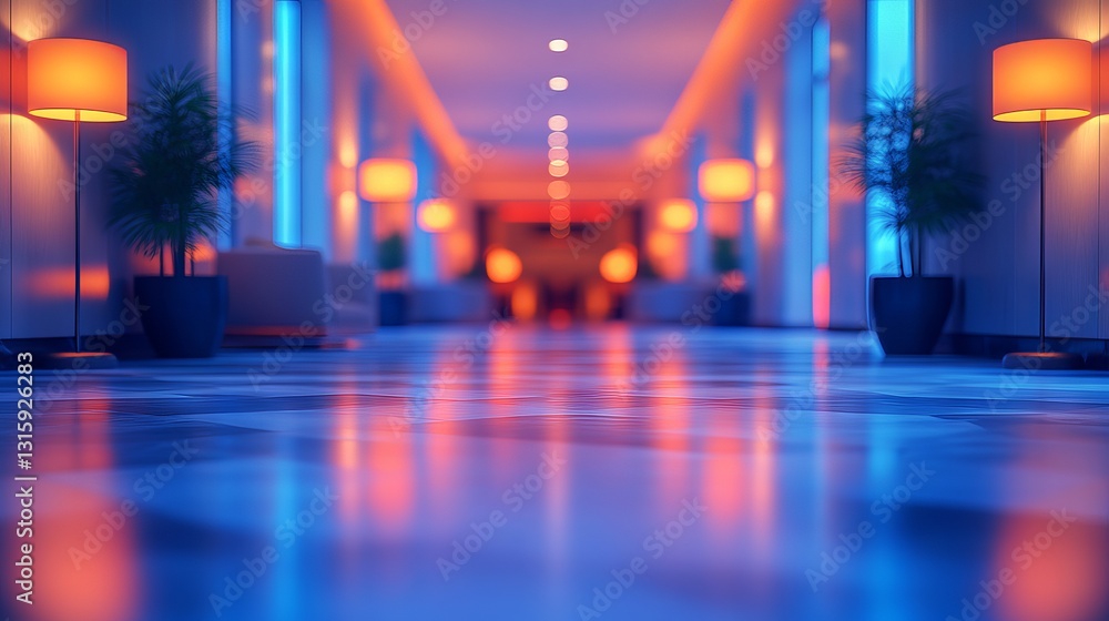 Abstract blurred hotel lobby interior background with modern elegant design and soft ambient lighting for hospitality, travel, and lifestyle concepts Abstract blurred hotel lobby interior background with modern elegant design and soft ambient lighting for hospitality, travel, and lifestyle concepts
