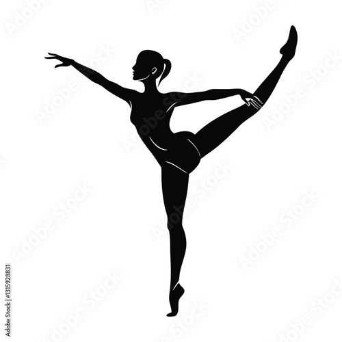 Contemporary Dancer Balancing on One Leg in a Dramatic Silhouette
