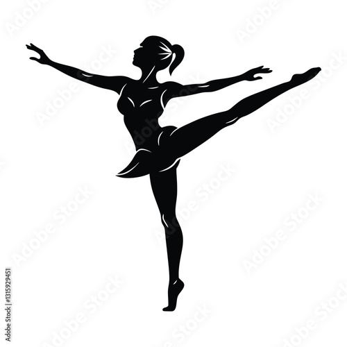 Contemporary Dancer Balancing on One Leg in a Dramatic Silhouette Art