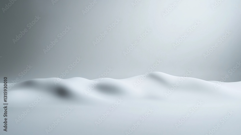 Fototapeta premium Serene snowy landscape mountain range digital art tranquil aerial view