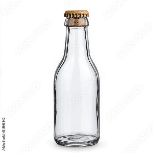 Wallpaper Mural A glass soda bottle with cork stopper isolated on a clean white background highlighting its unique design and texture Torontodigital.ca