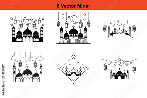 Mosque Silhouettes, Islamic Mosque Silhouette Vector Pack