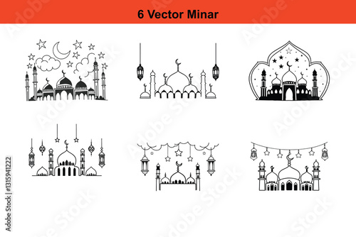 Mosque Silhouettes, Islamic Mosque Silhouette Vector Pack