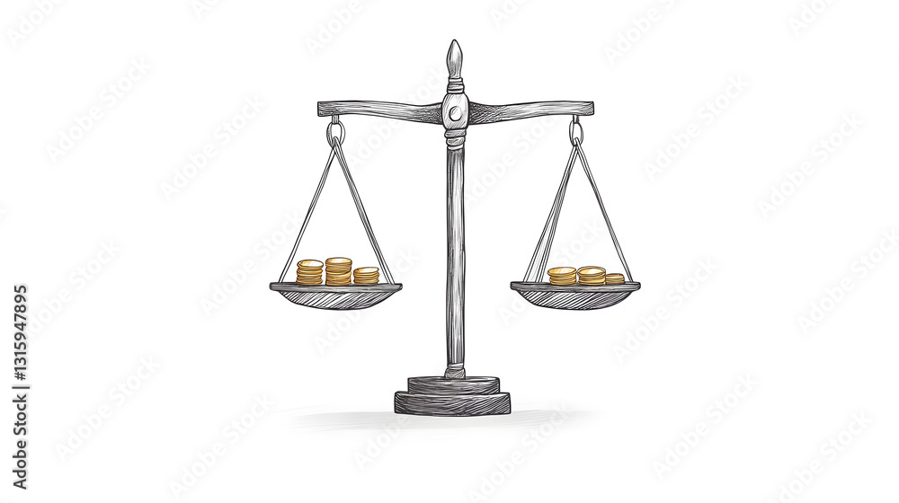 A balanced scale with one side holding golden coins and the other side holding a book, symbolizing the balance between wealth and knowledge, financial wisdom, and informed decision-making.
A balanced scale with one side holding golden coins and the other side holding a book, symbolizing the balance between wealth and knowledge, financial wisdom, and informed decision-making.