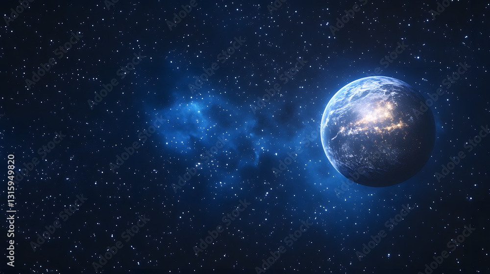 Earth-like planet in space with a glowing atmosphere, soft light illuminating the planet’s surface, symbolizing extraterrestrial life, cosmic exploration, and the mystery of habitable worlds.
Earth-like planet in space with a glowing atmosphere, soft light illuminating the planet’s surface, symbolizing extraterrestrial life, cosmic exploration, and the mystery of habitable worlds.