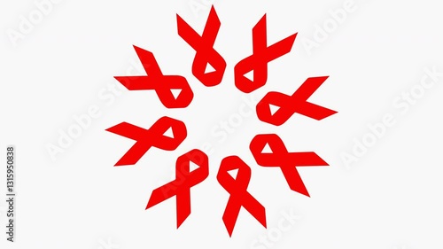 Aids awareness red ribbon for World Aids Day. transparent animation