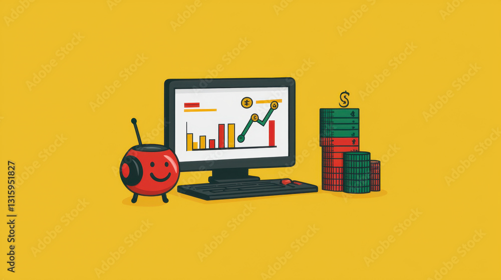 Computer displaying financial chart representing data analytics in stock investments for better financial decisions Computer displaying financial chart representing data analytics in stock investments for better financial decisions