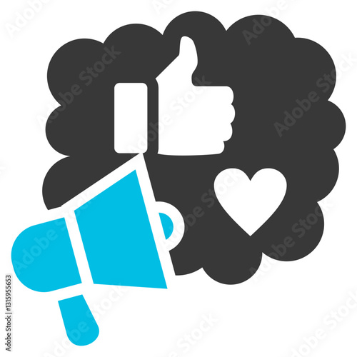 Persuasive Speaking Glyph Blue Grey Icon