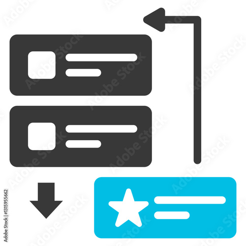 Prioritization Glyph Blue Grey Icon