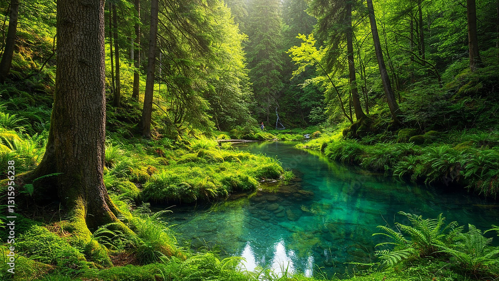 Obraz premium river in the forest